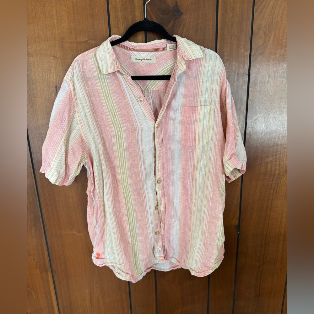Tommy Bahama Pink Linen Shirt